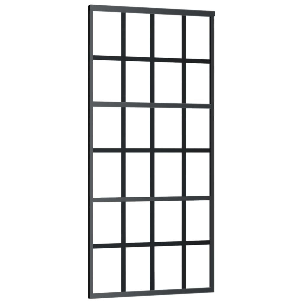 vidaXL Sliding Door with Hardware Set ESG Glass&Aluminium 90x205 cm