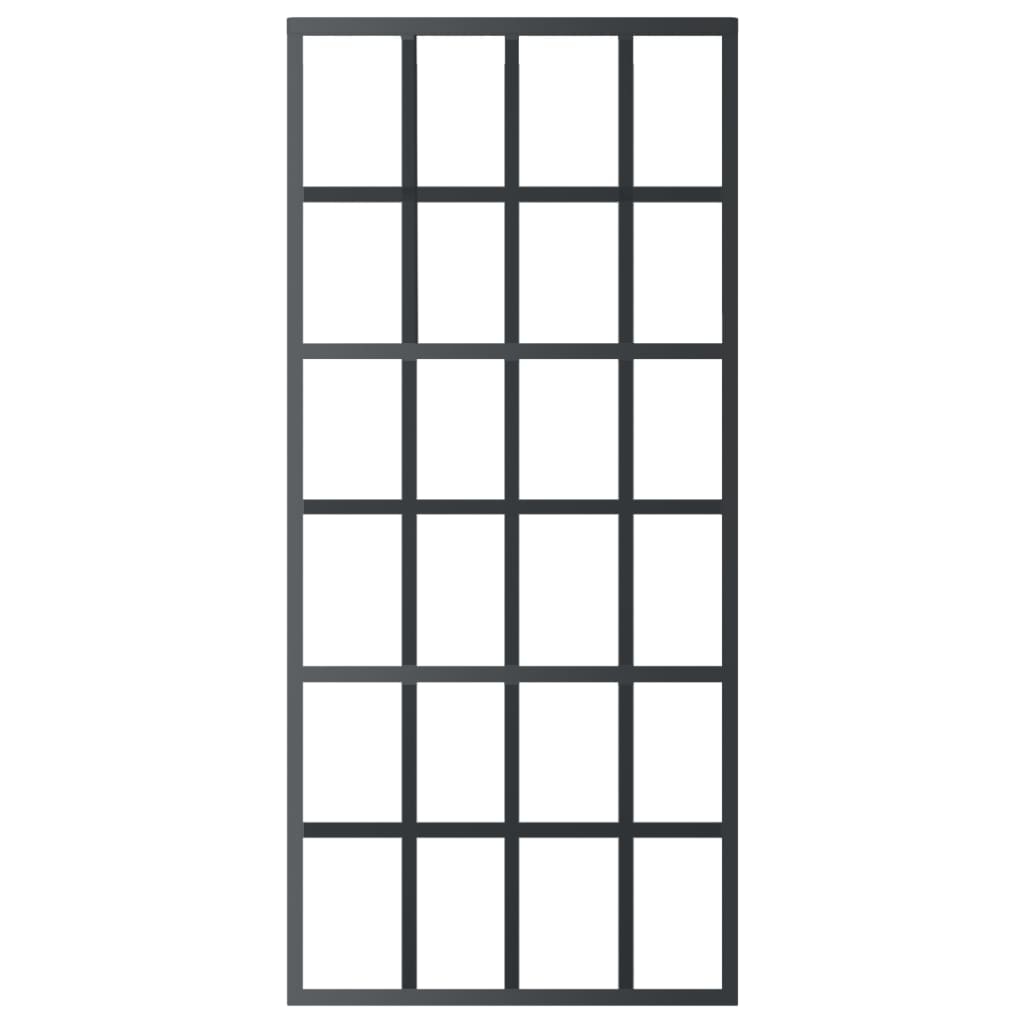 vidaXL Sliding Door with Hardware Set ESG Glass&Aluminium 90x205 cm