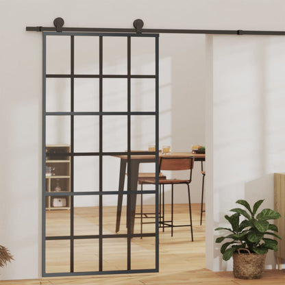vidaXL Sliding Door with Hardware Set ESG Glass&Aluminium 102x205 cm