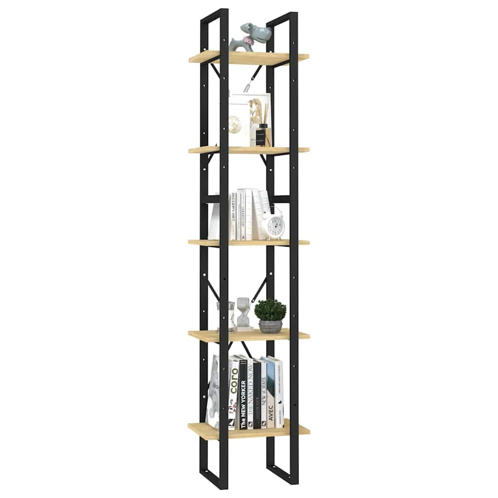 vidaXL 5-Tier Book Cabinet 40x30x175 cm Solid Wood Pine