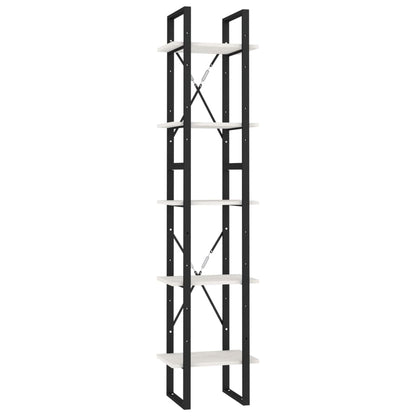 vidaXL 5-Tier Book Cabinet White 40x30x175 cm Pinewood