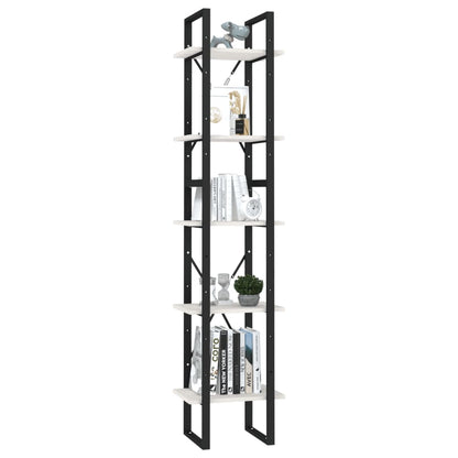 vidaXL 5-Tier Book Cabinet White 40x30x175 cm Pinewood