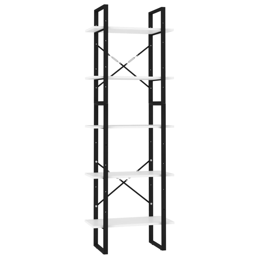 vidaXL 5-Tier Book Cabinet White 60x30x175 cm Engineered Wood