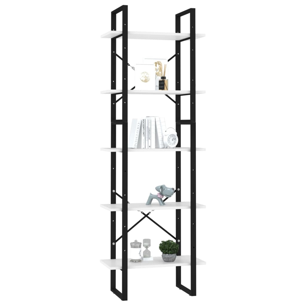 vidaXL 5-Tier Book Cabinet White 60x30x175 cm Engineered Wood