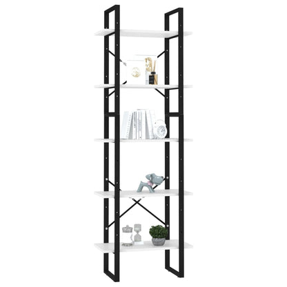 vidaXL 5-Tier Book Cabinet White 60x30x175 cm Engineered Wood