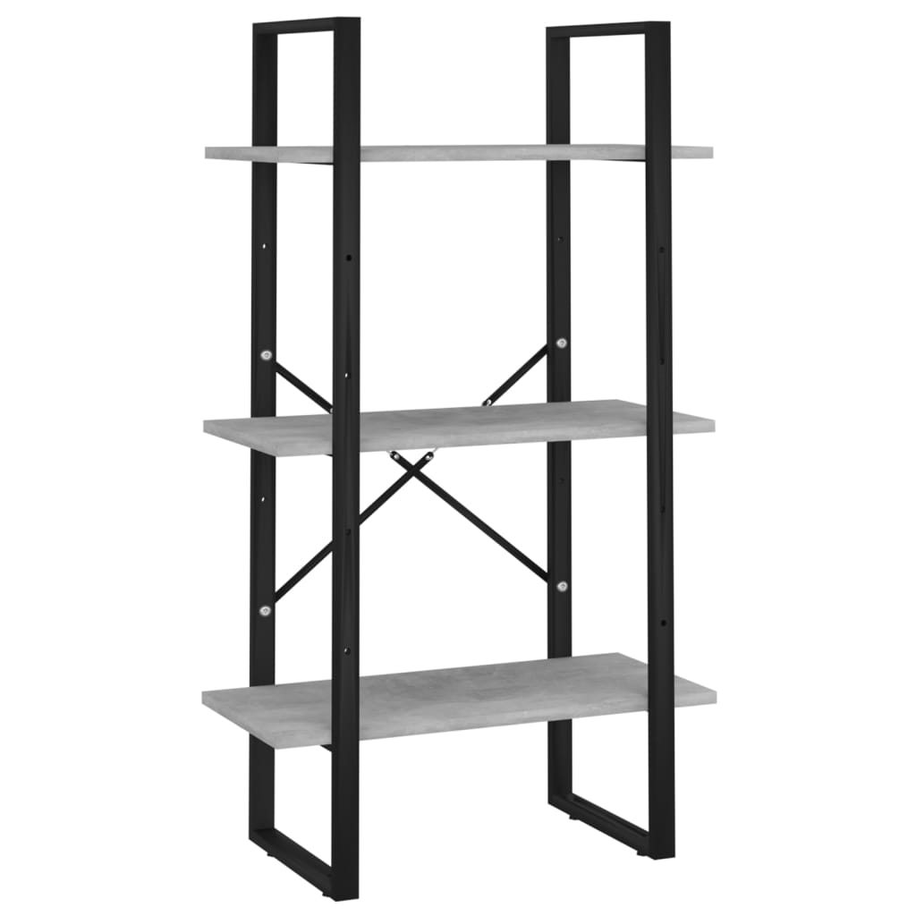 vidaXL 5-Tier Book Cabinet Concrete Grey 60x30x175 cm Engineered Wood