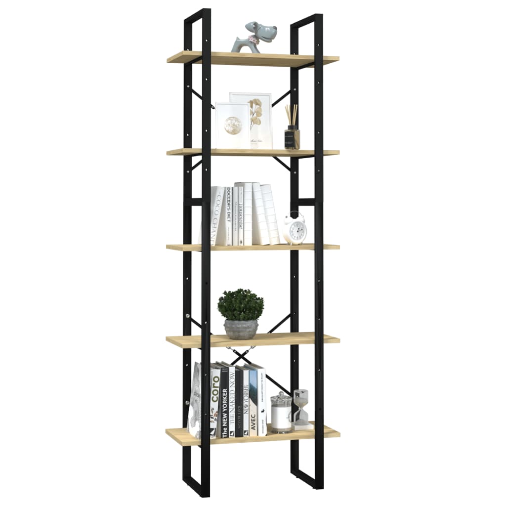 vidaXL 5-Tier Book Cabinet 60x30x175 cm Pinewood