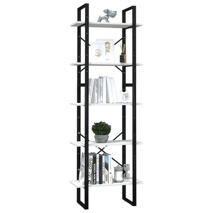 vidaXL 5-Tier Book Cabinet White 60x30x175 cm Pinewood