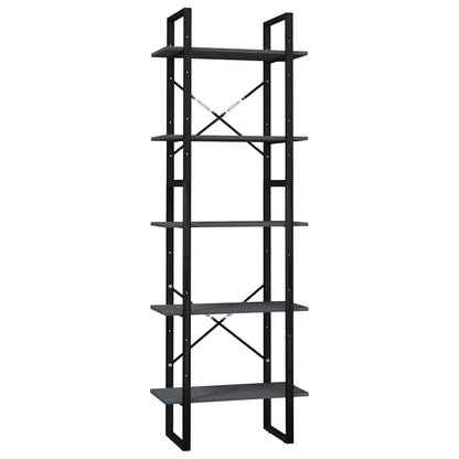 vidaXL 5-Tier Book Cabinet Grey 60x30x175 cm Solid Wood Pine
