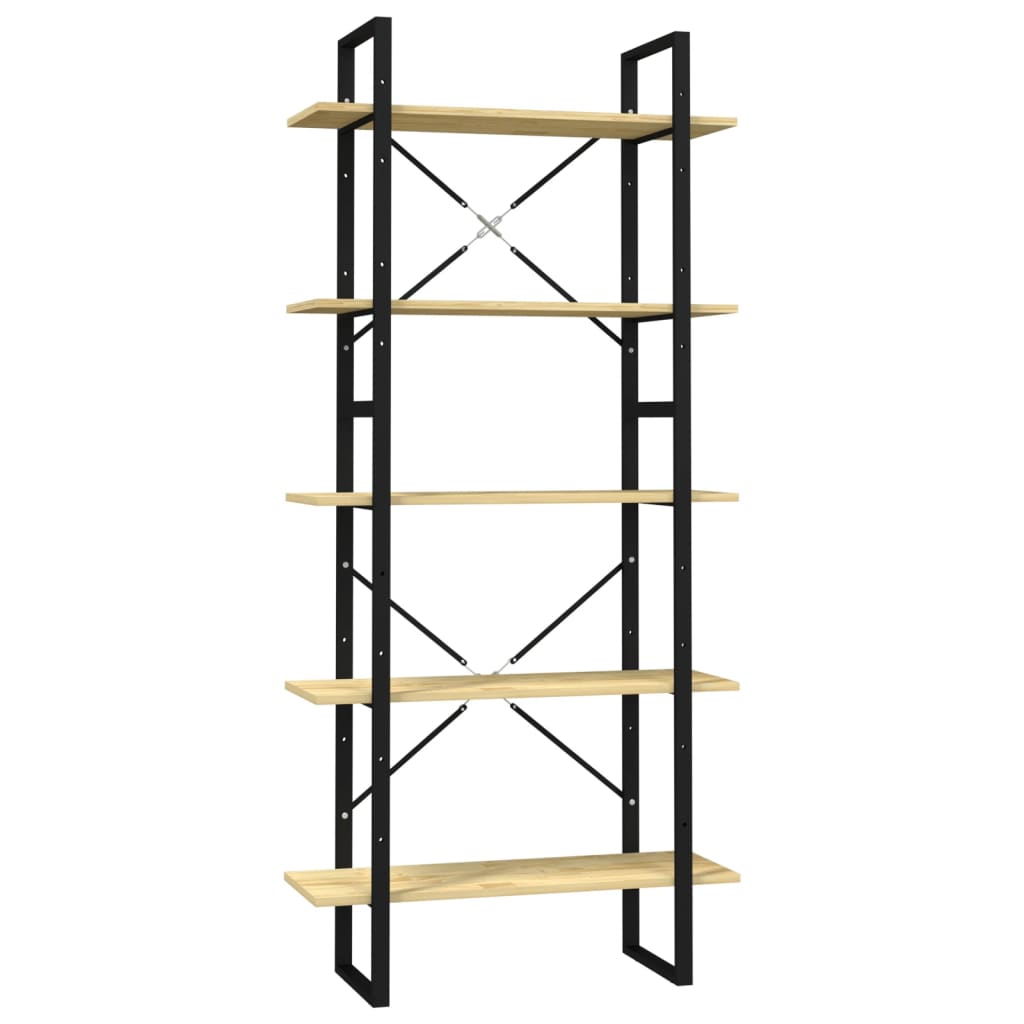 vidaXL 5-Tier Book Cabinet 80x30x175 cm Pinewood