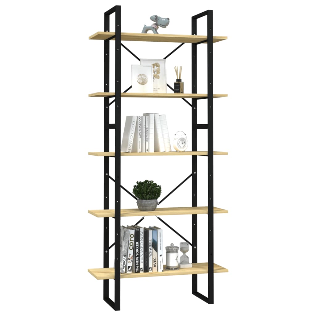 vidaXL 5-Tier Book Cabinet 80x30x175 cm Pinewood