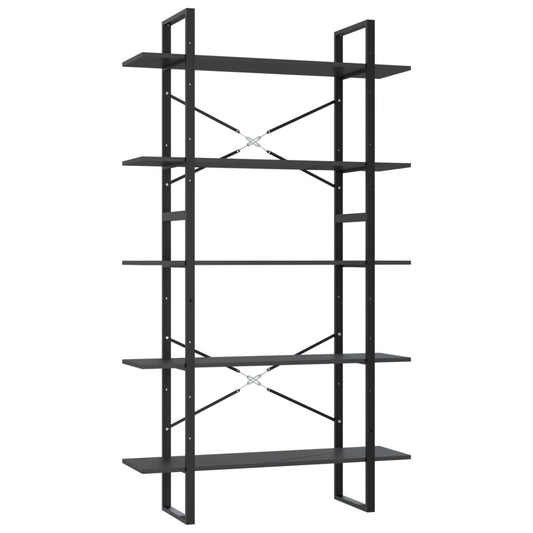 vidaXL 5-Tier Book Cabinet Grey 100x30x175 cm Engineered Wood