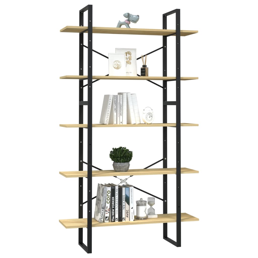 vidaXL 5-Tier Book Cabinet 100x30x175 cm Pinewood