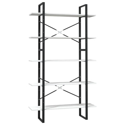 vidaXL 5-Tier Book Cabinet White 100x30x175 cm Pinewood