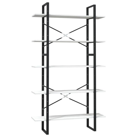 vidaXL 5-Tier Book Cabinet White 100x30x175 cm Pinewood