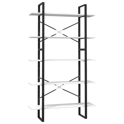 vidaXL 5-Tier Book Cabinet White 100x30x175 cm Solid Wood Pine