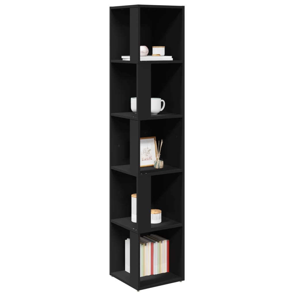 vidaXL Corner Cabinet Black 33x33x164.5 cm Engineered Wood