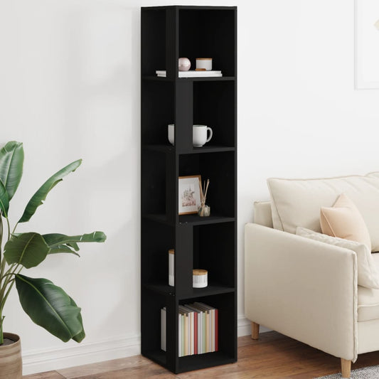 vidaXL Corner Cabinet Black 33x33x164.5 cm Engineered Wood