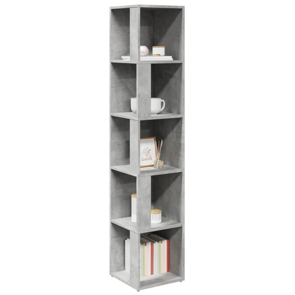 vidaXL Corner Cabinet Concrete Grey 33x33x164.5 cm Engineered Wood