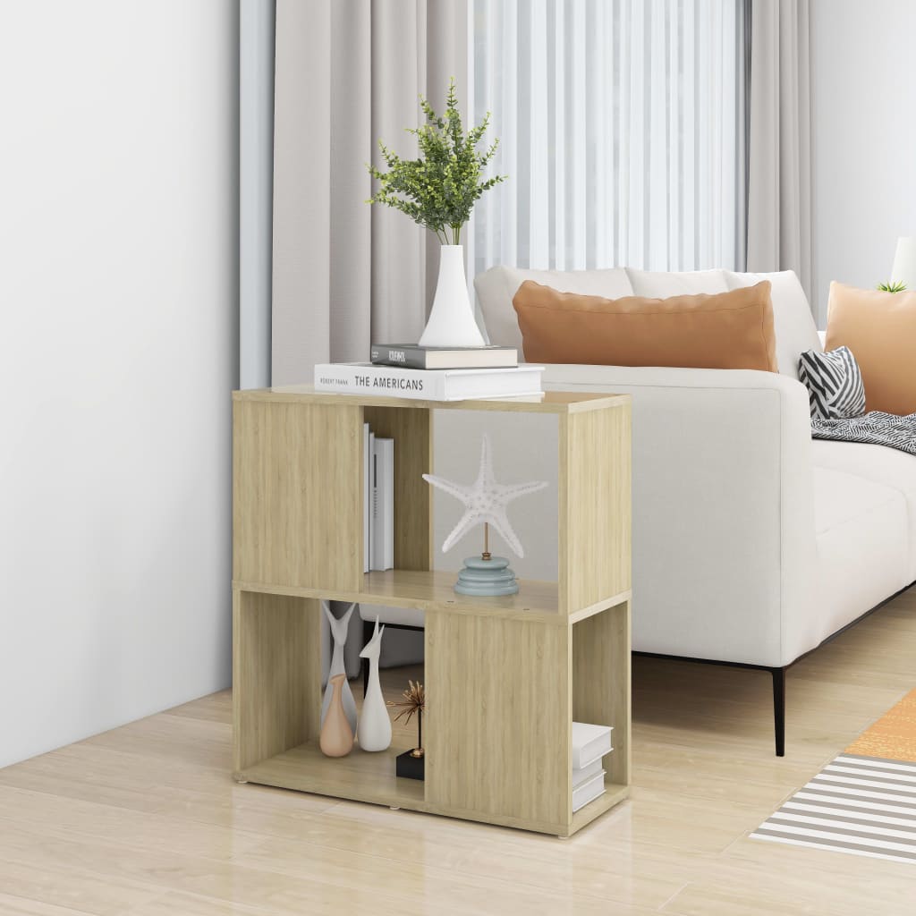vidaXL Book Cabinet Sonoma Oak 60x24x63 cm Engineered Wood