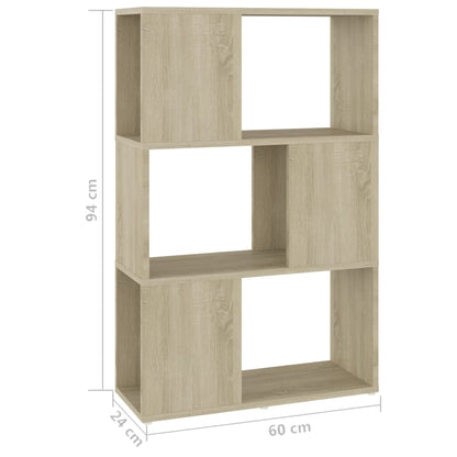 vidaXL Book Cabinet Room Divider Sonoma Oak 60x24x94 cm Engineered Wood