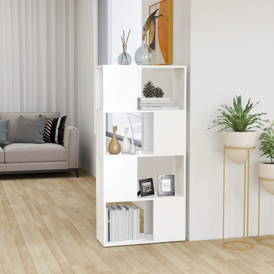 809080 vidaXL Book Cabinet Room Divider White 60x24x124,5 cm Engineered Wood