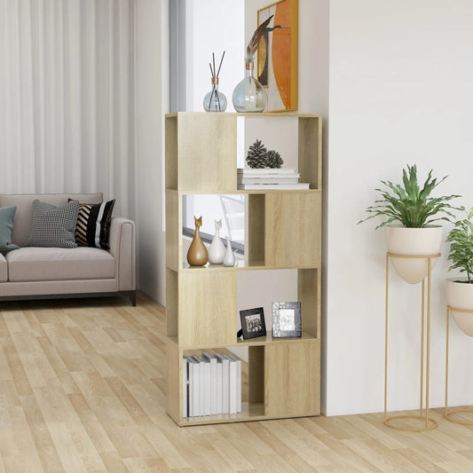 809083 vidaXL Book Cabinet Room Divider Sonoma Oak 60x24x124,5 cm Engineered Wood