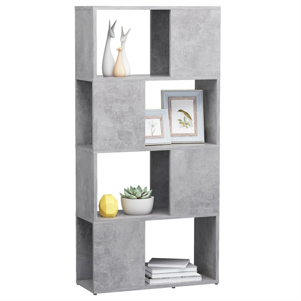 vidaXL Book Cabinet Room Divider | Concrete grey | Engineered wood | Medium