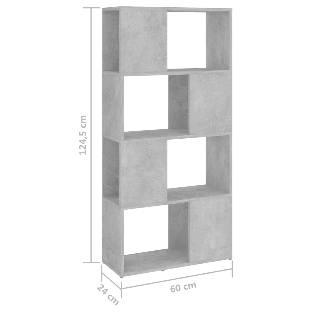 vidaXL Book Cabinet Room Divider | Concrete grey | Engineered wood | Medium