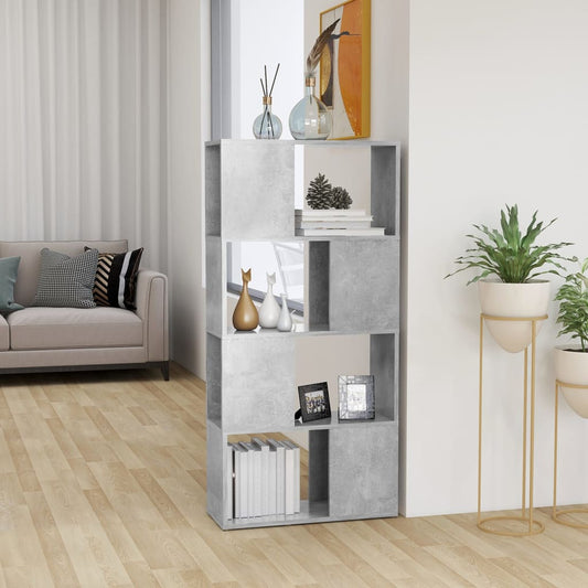 809084 vidaXL Book Cabinet Room Divider Concrete Grey 60x24x124,5 cm