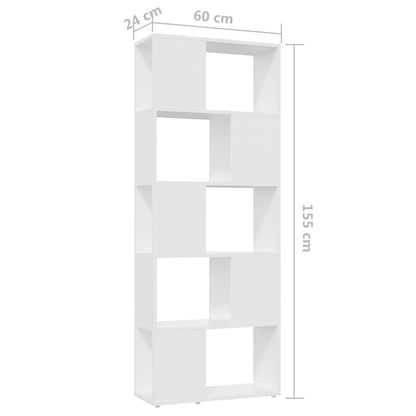 vidaXL Book Cabinet Room Divider White 60x24x155 cm Engineered Wood