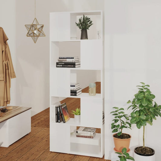 809089 vidaXL Book Cabinet Room Divider White 60x24x155 cm Engineered Wood