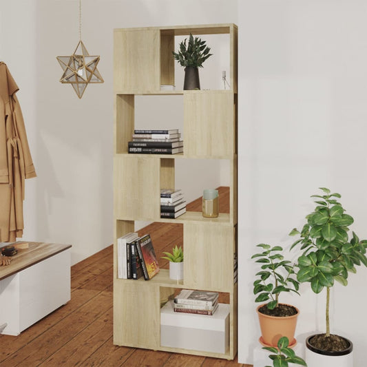 809092 vidaXL Book Cabinet Room Divider Sonoma Oak 60x24x155 cm