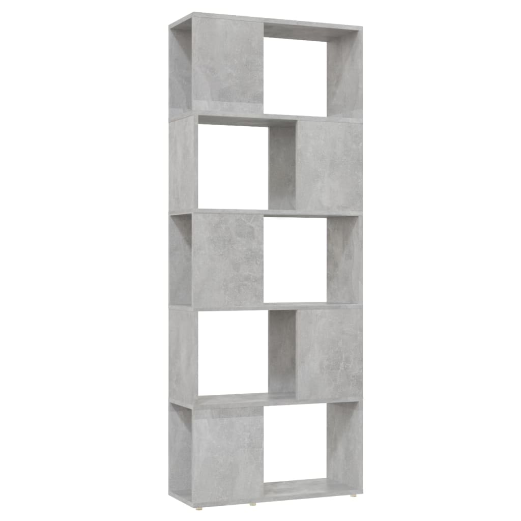 vidaXL Book Cabinet | Concrete grey | Engineered wood | 155 cm tall