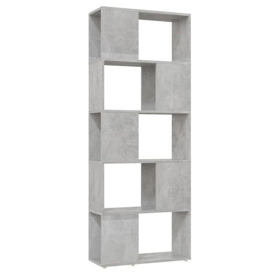 809093 vidaXL Book Cabinet Room Divider Concrete Grey 60x24x155 cm