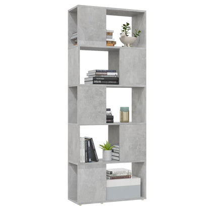 vidaXL Book Cabinet | Concrete grey | Engineered wood | 155 cm tall