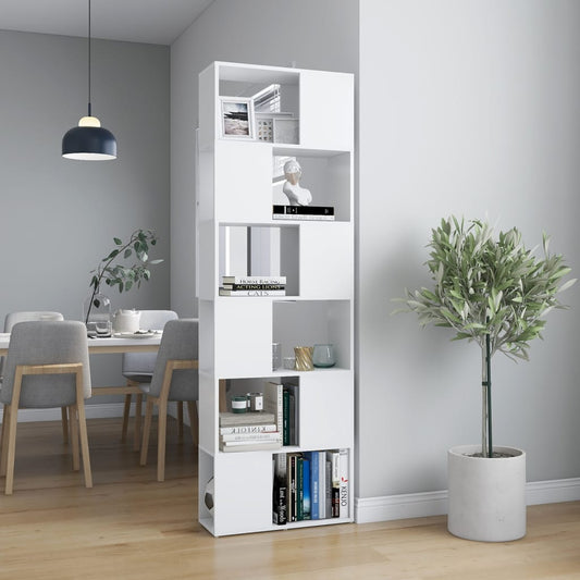 809098 vidaXL Book Cabinet Room Divider White 60x24x186 cm