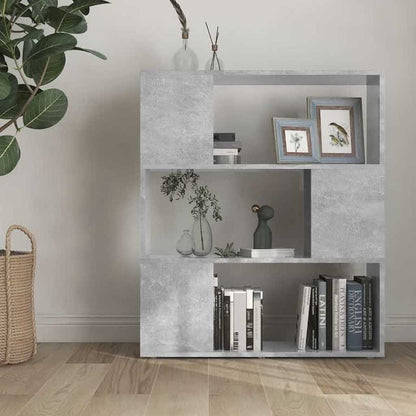 vidaXL Book Cabinet Room Divider Concrete Grey 80x24x94 cm