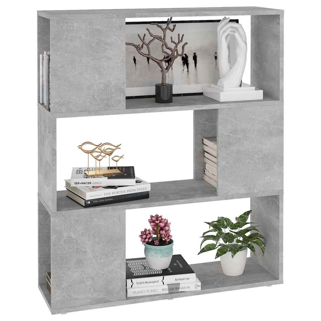vidaXL Book Cabinet Room Divider Concrete Grey 80x24x94 cm