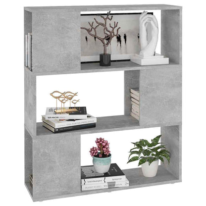 vidaXL Book Cabinet Room Divider Concrete Grey 80x24x94 cm