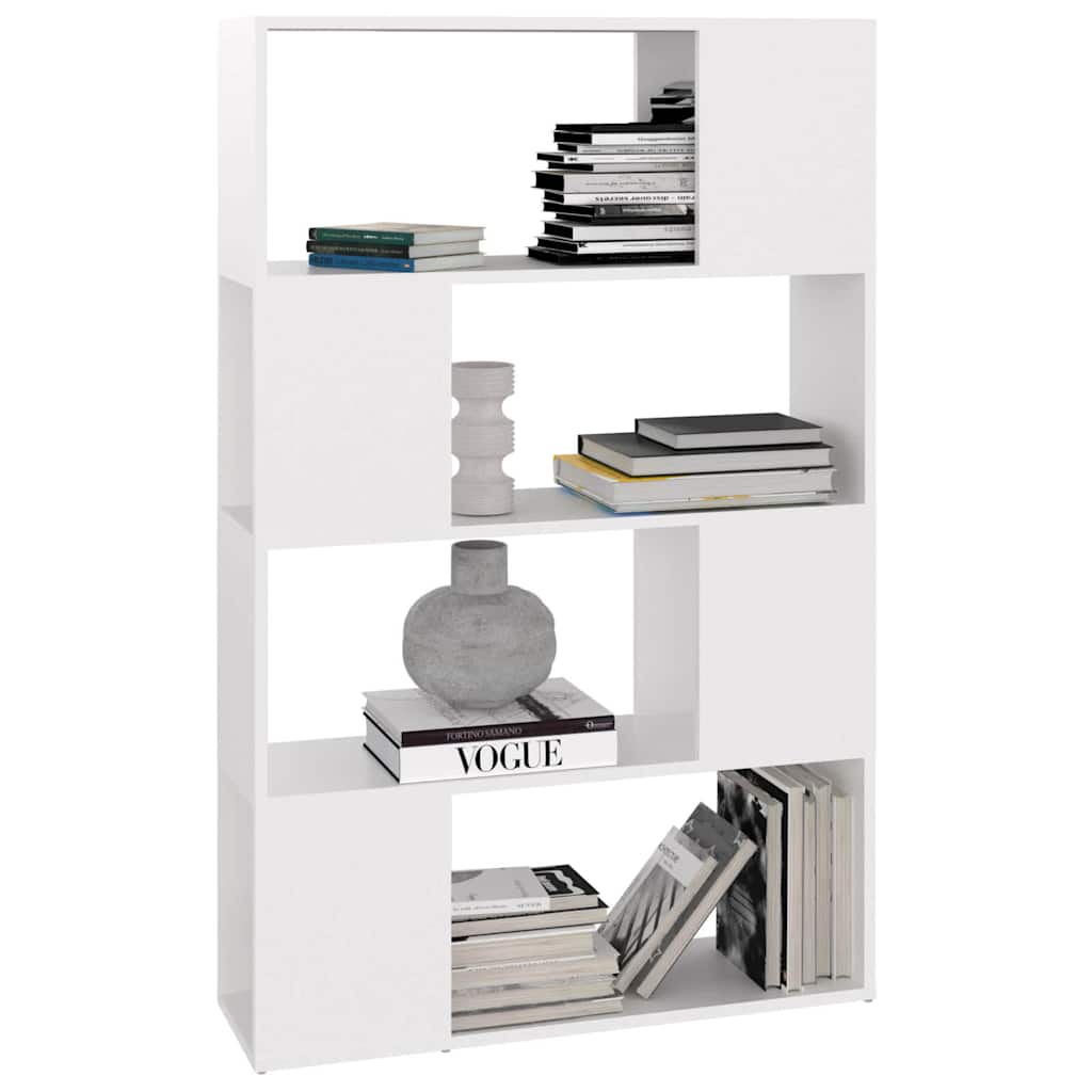 vidaXL Book Cabinet Room Divider White 80x24x124.5 cm Engineered Wood