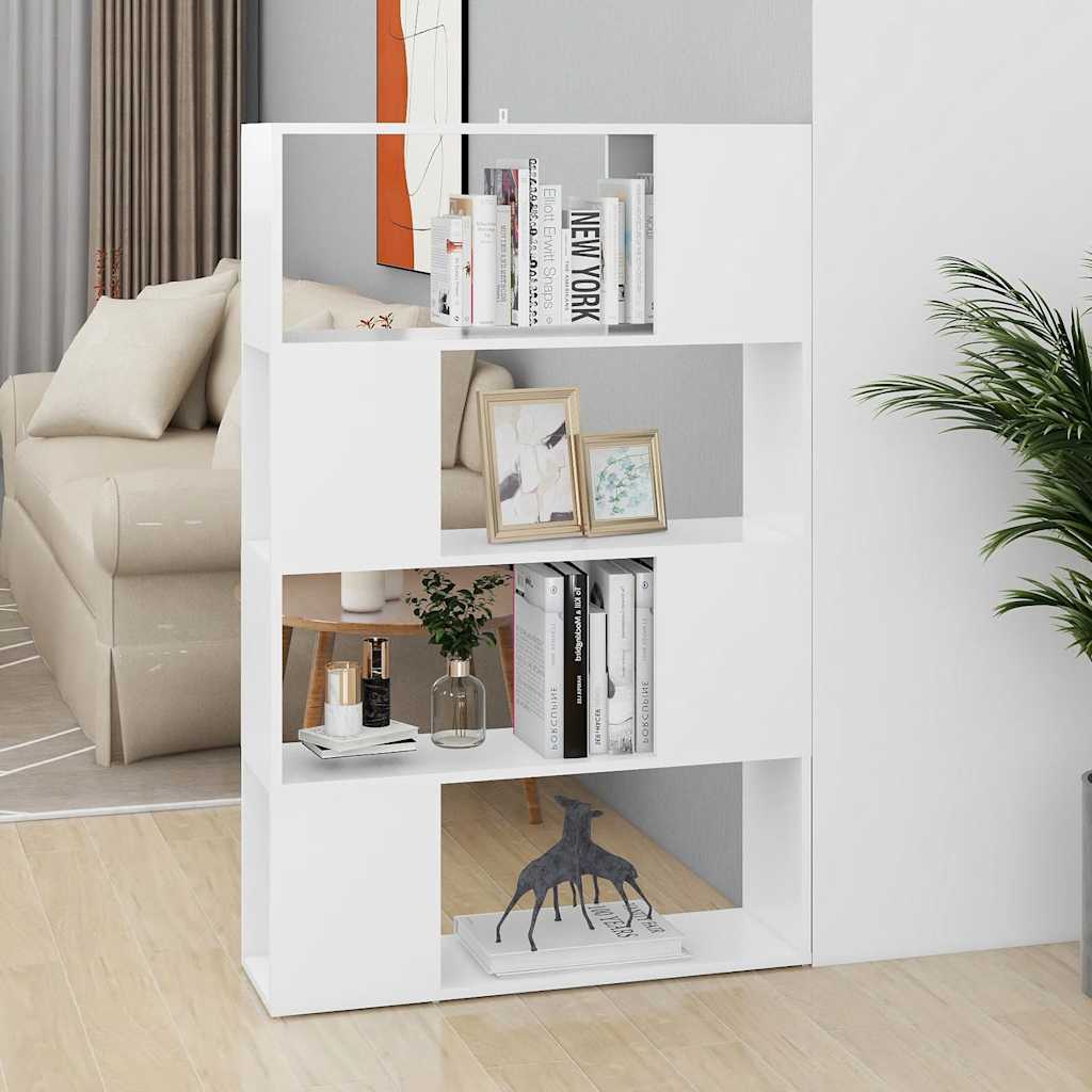 vidaXL Book Cabinet Room Divider White 80x24x124.5 cm Engineered Wood