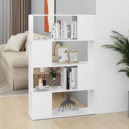 vidaXL Book Cabinet Room Divider White 80x24x124.5 cm Engineered Wood