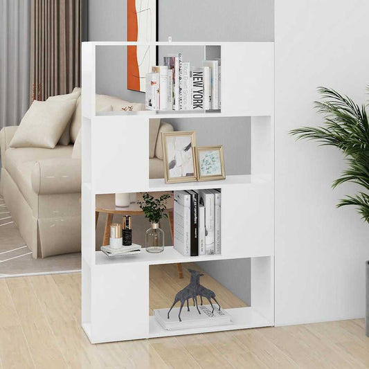 vidaXL Book Cabinet Room Divider White 80x24x124.5 cm Engineered Wood
