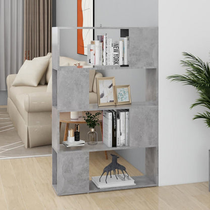 vidaXL Book Cabinet Room Divider Concrete Grey 80x24x124.5cm Engineered Wood