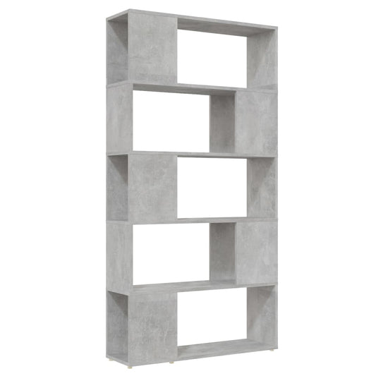 809147 vidaXL Book Cabinet Room Divider Concrete Grey 80x24x155 cm Engineered Wood
