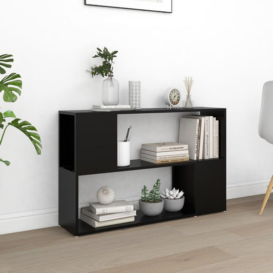 809171 vidaXL Book Cabinet Black 100x24x63 cm Engineered Wood