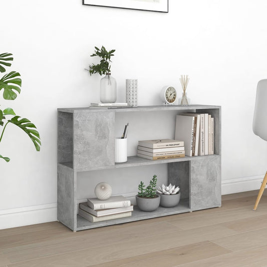 809174 vidaXL Book Cabinet Concrete Grey 100x24x63 cm Engineered Wood