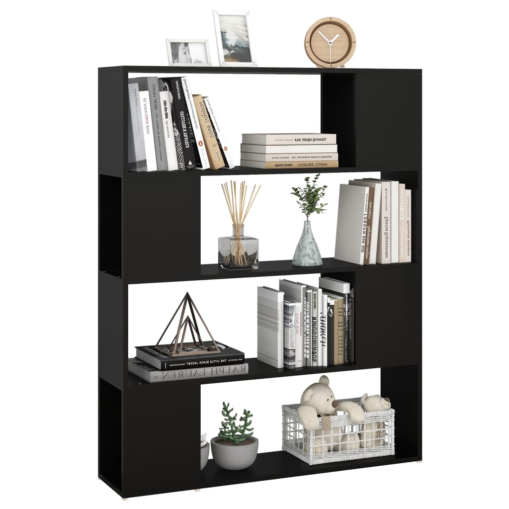 vidaXL Book Cabinet Room Divider | Black | Engineered wood | Medium