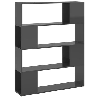 809196 vidaXL Book Cabinet Room Divider High Gloss Grey 100x24x124 cm